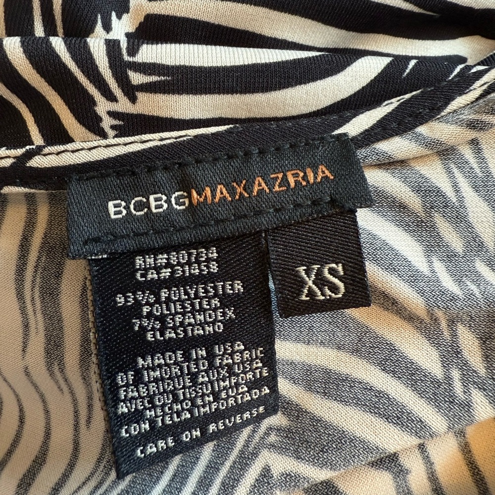 BCBGMaxAzria Black and White Long Sleeve Sheath Dress - Picture 5 of 5
